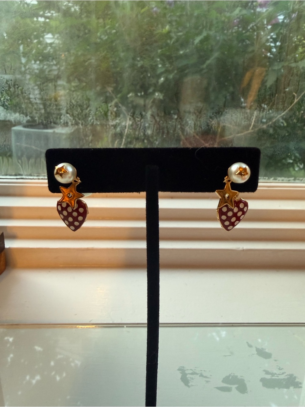 Dior Tribales Earrings with Stars and Red Polkadot Hearts